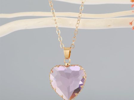 Pink Crystal & 18K Gold-Plated Heart Pendant Necklace Online Sale