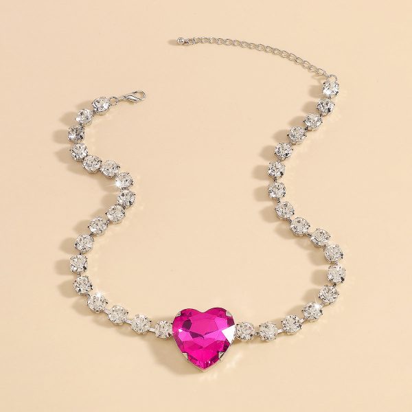 Rose Crystal & Cubic Zirconia Heart Pendant Necklace Hot on Sale