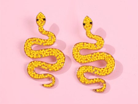 Yellow Howlite & 18K Gold-Plated Snake Dangle Earrings Fashion