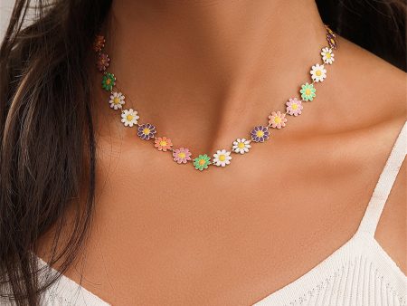 Pink & 18K Gold-Plated Multicolor Daisy Station Necklace Online Sale