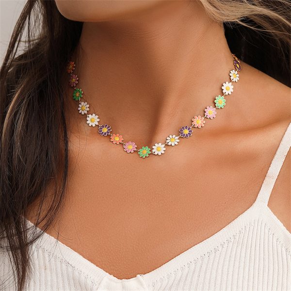 Pink & 18K Gold-Plated Multicolor Daisy Station Necklace Online Sale