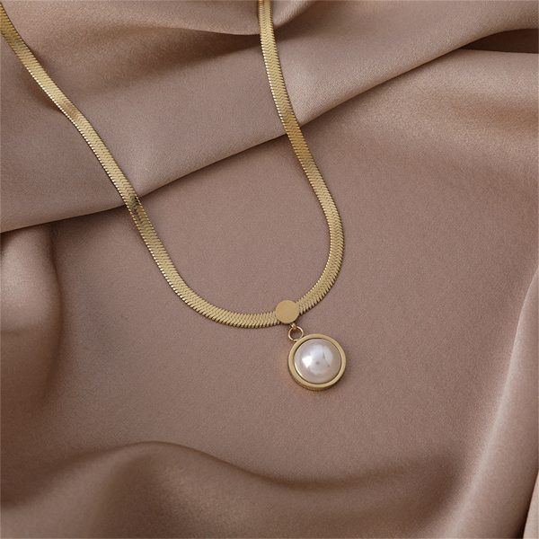 Pearl & 18K Gold-Plated Snake Chain Pendant Necklace Online Sale