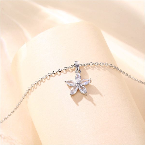 Crystal & Silver-Plated Marquise Flower Pendant Necklace Online Hot Sale