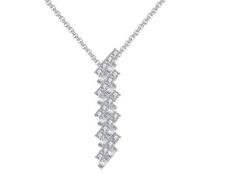 Crystal & Cubic Zirconia Stacked Pendant Necklace For Sale