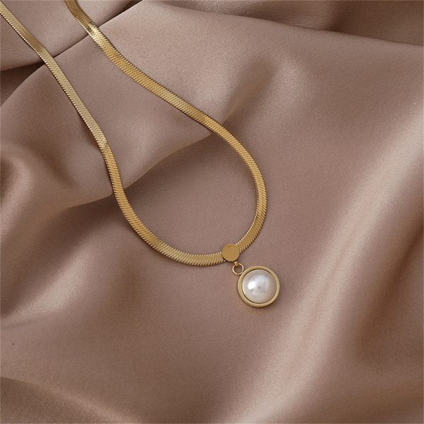 Pearl & 18K Gold-Plated Snake Chain Pendant Necklace Online Sale