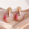 Howlite & Enamel 18K Gold-Plated Round Drop Earrings For Cheap