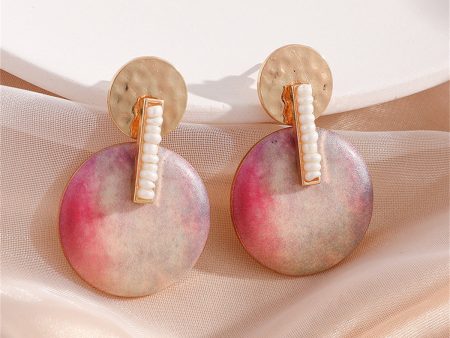 Howlite & Enamel 18K Gold-Plated Round Drop Earrings For Cheap