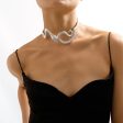 Silver-Plated Textured Snake Choker For Sale