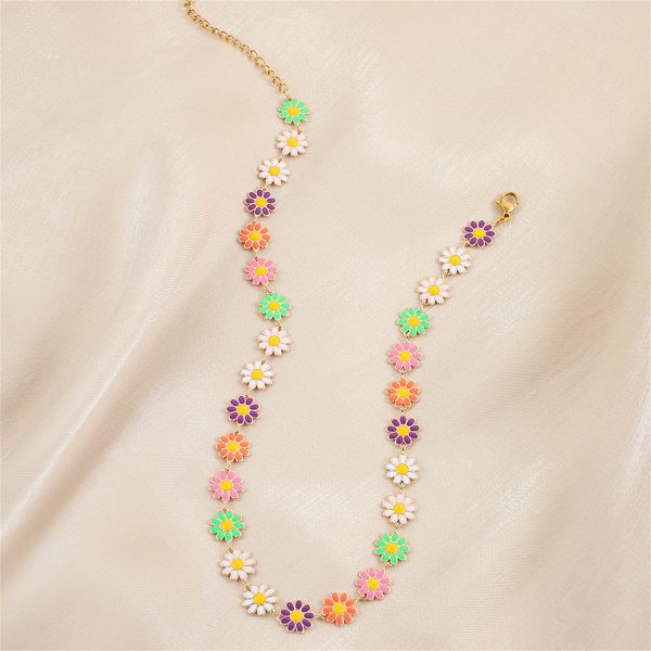 Pink & 18K Gold-Plated Multicolor Daisy Station Necklace Online Sale