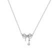 Cubic Zirconia & Silver-Plated Bow Pendant Necklace For Discount