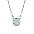 White Opal Round Pendant Necklace Sale