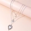 Pearl & Silver-Plated Moon Sun Heart Pendant Layered Necklace Online