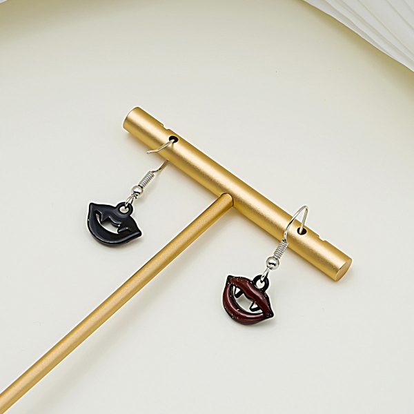 Red & Black Vampire Fangs Drop Earrings Online Hot Sale