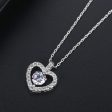 Crystal & Cubic Zirconia Openwork Heart Pendant Necklace Fashion