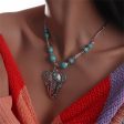 Turquoise & Silver-Plated Elephant Pendant Necklace Online