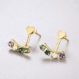 Green & Purple Cubic Zirconia Heart Ear Jackets Online Sale