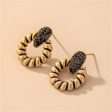 Black Cubic Zirconia & 18K Gold-Plated Twisted Circle Earrings Online