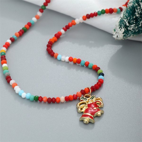 Red Multicolor Acrylic & 18K Gold-Plated Bell Pendant Necklace Online