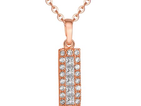 Crystal & Cubic Zirconia Card Pendant Necklace Fashion