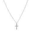 Cubic Zirconia & Silver-Plated Cable Chain Cross Pendant Necklace Cheap