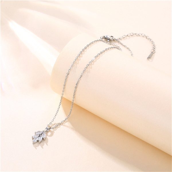 Marquise Crystal & Silver-Plated Leaves Pendant Necklace Online Hot Sale