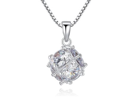 Crystal & Silver-Plated Wrapped Ball Pendant Necklace Online