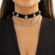 Turquoise & Silver-Plated Layered Choker Necklace Hot on Sale