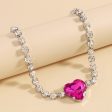 Rose Crystal & Cubic Zirconia Heart Pendant Necklace Hot on Sale