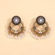 Black Enamel & Pearl 18K Gold-Plated Floral Wreath Drop Earrings Supply