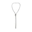 Silver-Plated Knotted Lariat Necklace For Sale