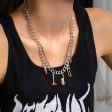 Red Enamel & Silver-Plated Weapon Charm Necklace Online Hot Sale