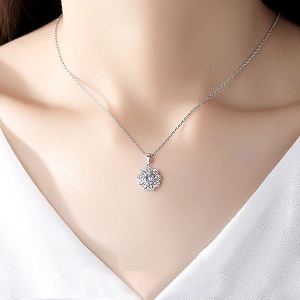 Crystal & Cubic Zirconia Flower Pendant Necklace Online Sale