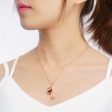 Red Crystal & 18K Rose Gold-Plated Wine Glass Pendant Necklace For Discount