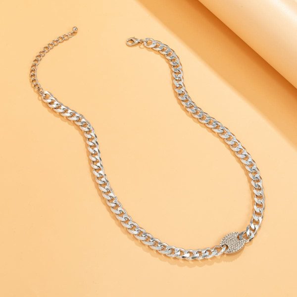 Cubic Zirconia & Silver-Plated Oval Cable Chain Necklace Online Hot Sale