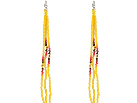 Yellow Howlite & Silver-Plated Tassel Drop Earrings Online Hot Sale