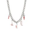 Red Enamel & Silver-Plated Weapon Charm Necklace Online Hot Sale