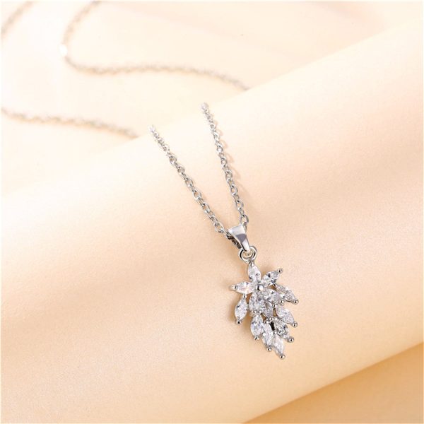 Crystal & Silver-Plated Botanical Pendant Necklace For Cheap