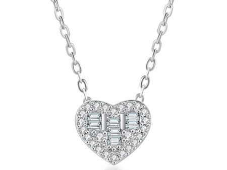 Crystal & Cubic Zirconia Heart Pendant Necklace For Cheap