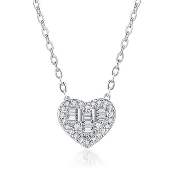 Crystal & Cubic Zirconia Heart Pendant Necklace For Cheap