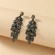 Black Cubic Zirconia Leaves Drop Earrings Sale