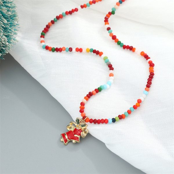 Red Multicolor Acrylic & 18K Gold-Plated Bell Pendant Necklace Online