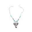 Turquoise & Silver-Plated Elephant Pendant Necklace Online