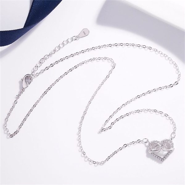 Cubic Zirconia & Silver-Plated Swirl Heart Pendant Necklace Sale