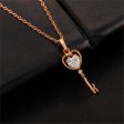 White Crystal & 18K Rose Gold-Plated Key Pendant Necklace For Discount