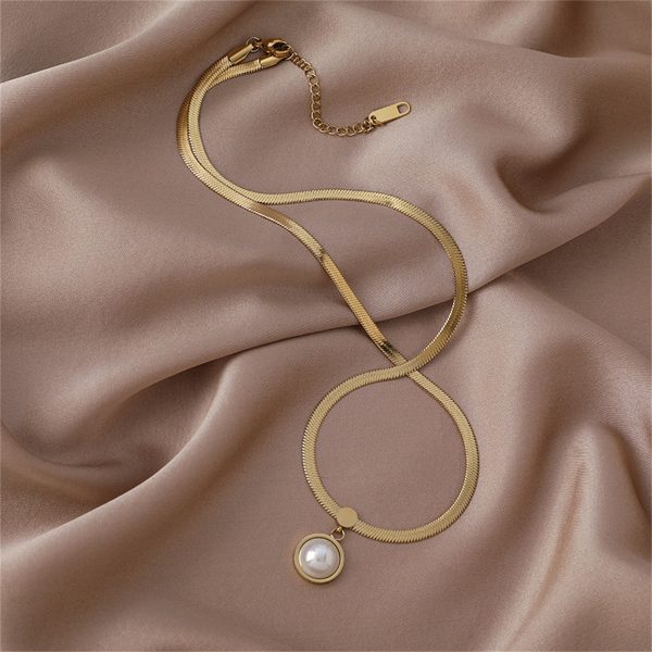 Pearl & 18K Gold-Plated Snake Chain Pendant Necklace Online Sale