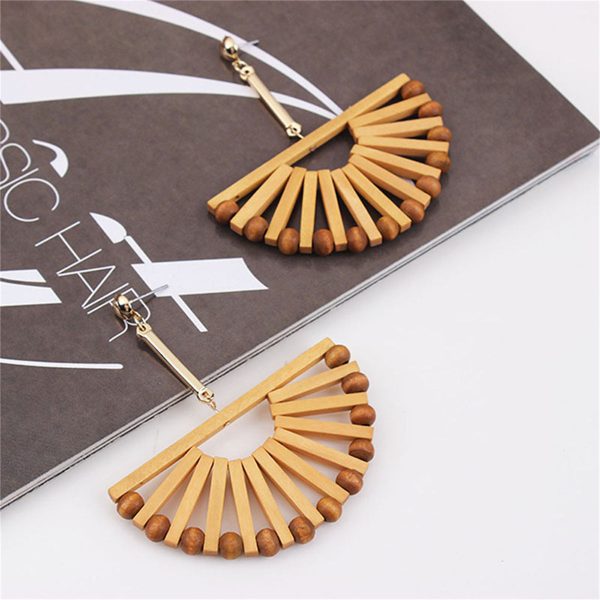 Wood & 18K Gold-Plated Fan Drop Earrings Sale