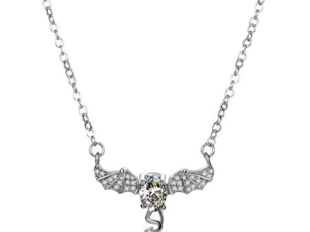 Crystal & Cubic Zirconia Bat Wing Pendant Necklace Cheap