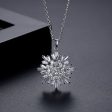 Crystal & Cubic Zirconia Snowflake Pendant Necklace For Discount