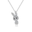 Cubic Zirconia & Silver-Plated Rabbit Pendant Necklace For Cheap