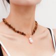 Brown Resin & Pearl 18K Gold-Plated Toggle Pendant Necklace Sale